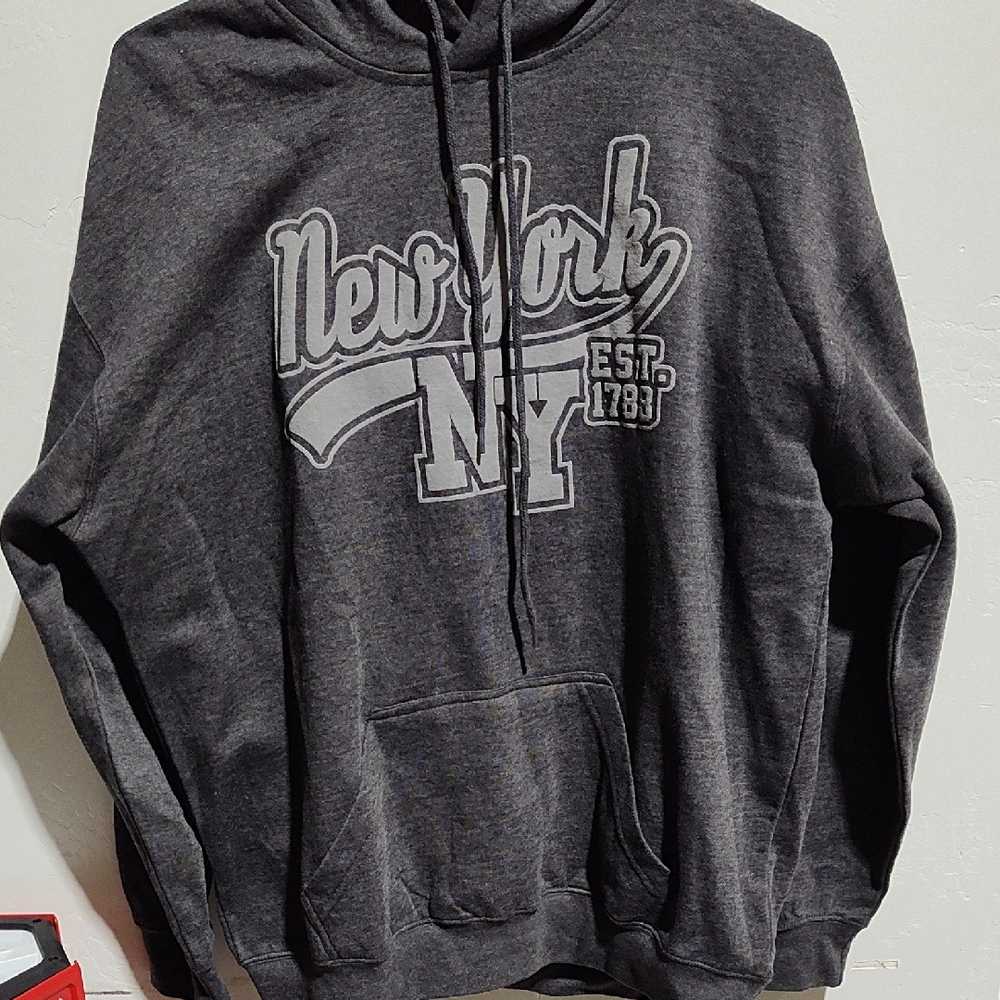 Gray New York Graphic Hoodie, XL, New